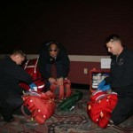 The team is allowed to do one last check of their equipment prior to the beginning of the scenario.